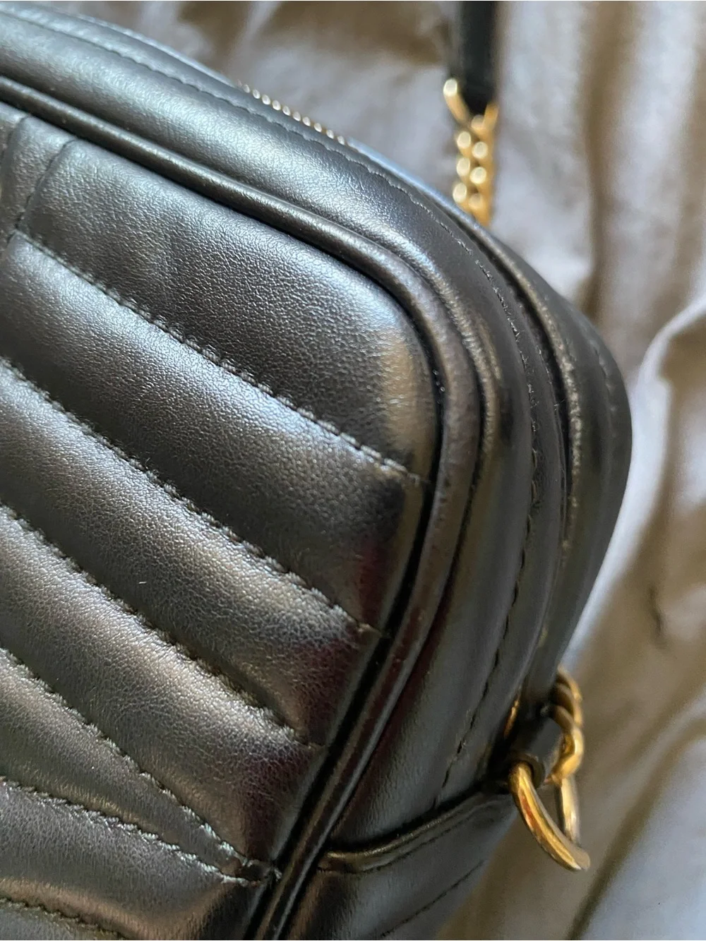Prada Black Quilted Leather Crossbody Camera Bag with Gold Logo